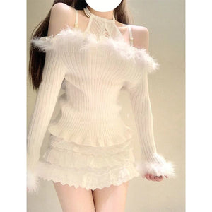 Cloud Princess Fluffy Sweater Dress - Sweater / S - dress
