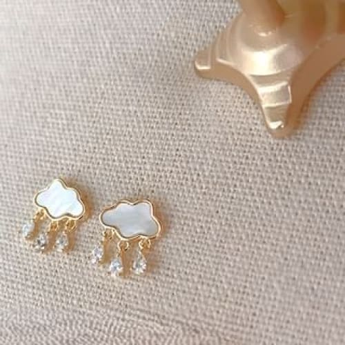 Cloud Rhinestone Drop Earring