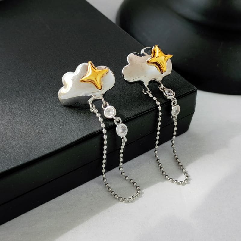 Cloud Rhinestone Stud Earring