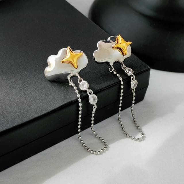 Cloud Rhinestone Stud Earring