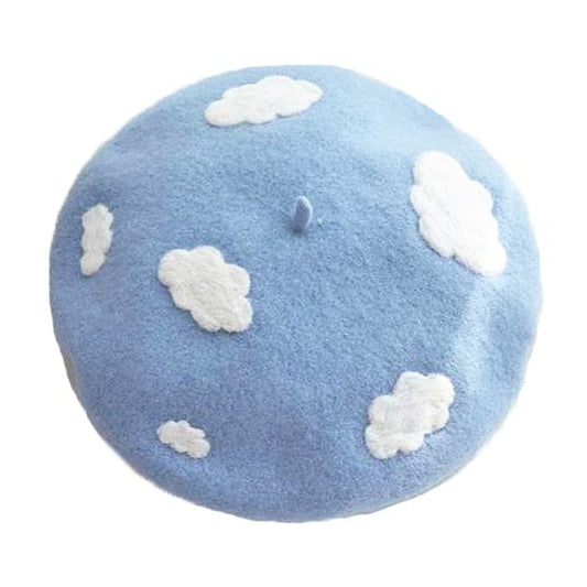 Cloudy Blue Skies Beret - Standart / Blue - Hats