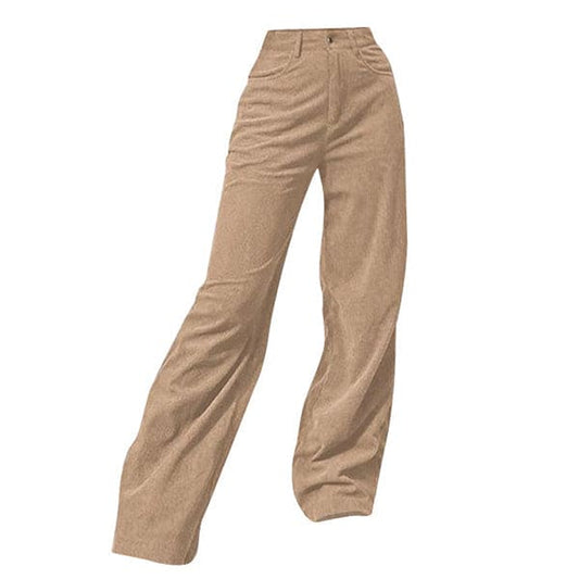 Coffee Casual Wide Cord Pants - Pants