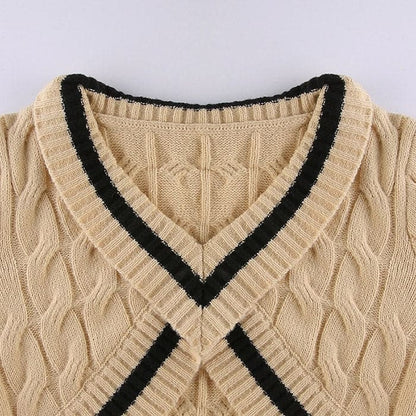 Coffee Cream Cropped Sweater - Tops