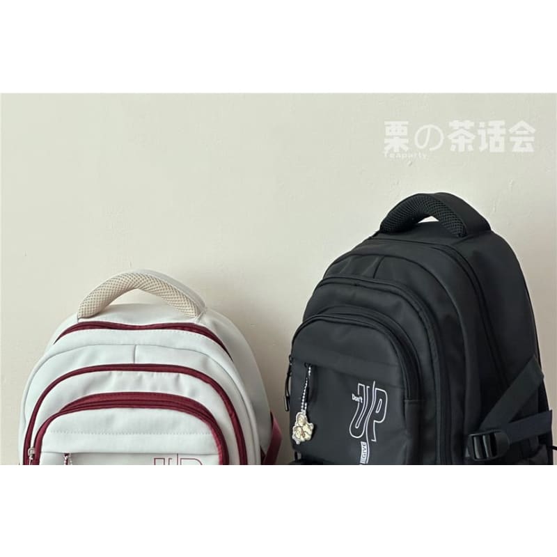 Color Block Backpack / Bag Charm / Set