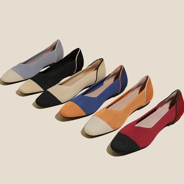 Color Block Fabric Flats