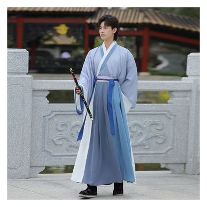 Color Block Hanfu Blouse / Dotted Blouse / High Waist Maxi