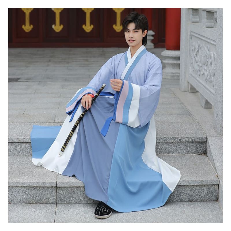 Color Block Hanfu Blouse / Dotted Blouse / High Waist Maxi