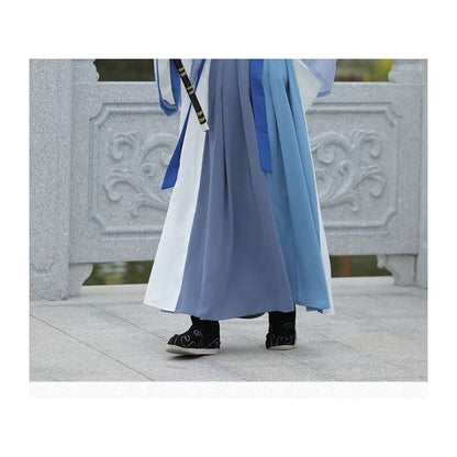 Color Block Hanfu Blouse / Dotted Blouse / High Waist Maxi