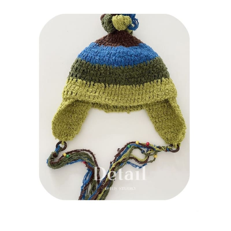 Color Block Knit Beanie