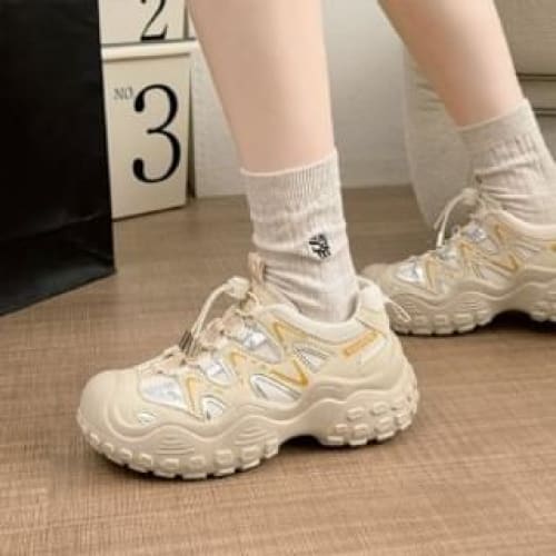 Color Block Lace - Beige / 35