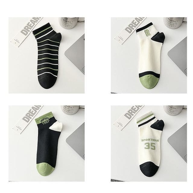 Color Block Socks Set - Set of 4 - 1 Pair - Pinstripe