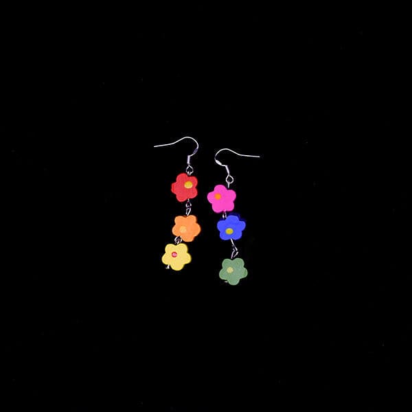 Color Flowers Earrings - Standart / Multi - earrings