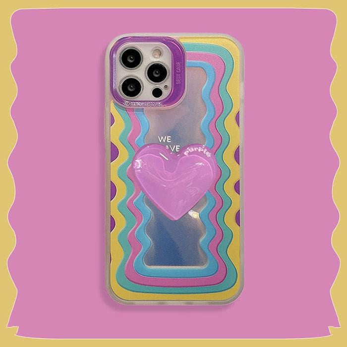 Color Wave Heart iPhone Case - IPhone Case