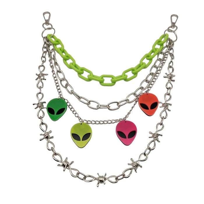 Colorful Alien Pant Chain Belt - Standart / Green - Belts