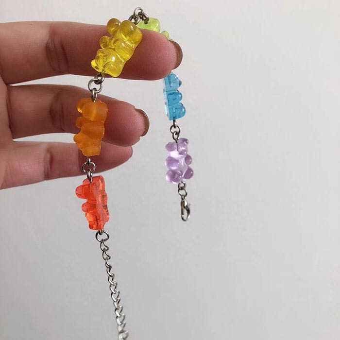 Colorful Bear Bracelet - Adjustable - earrings