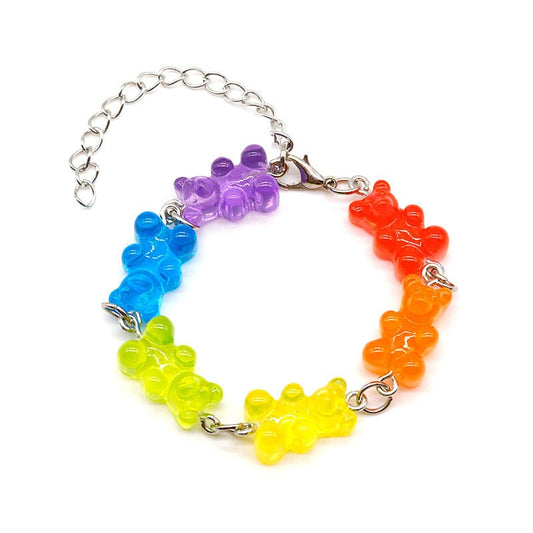 Colorful Bear Bracelet - Adjustable - earrings