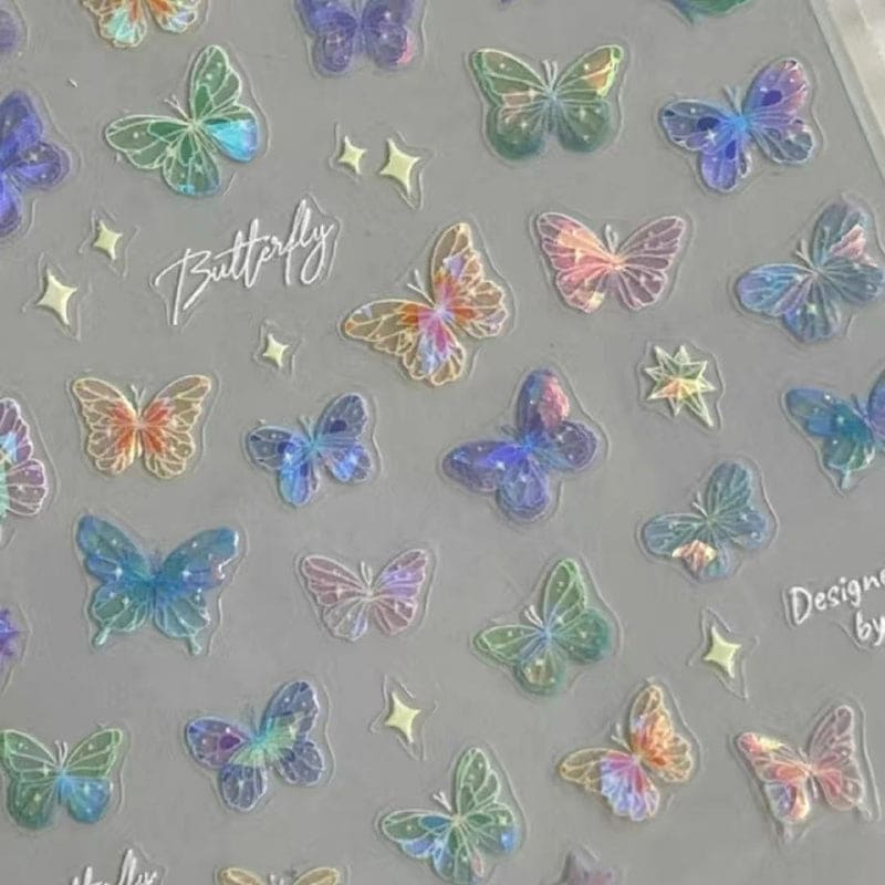 Colorful Butterfly Fairy Nail Sticker - Kimi MK Kawaii Store