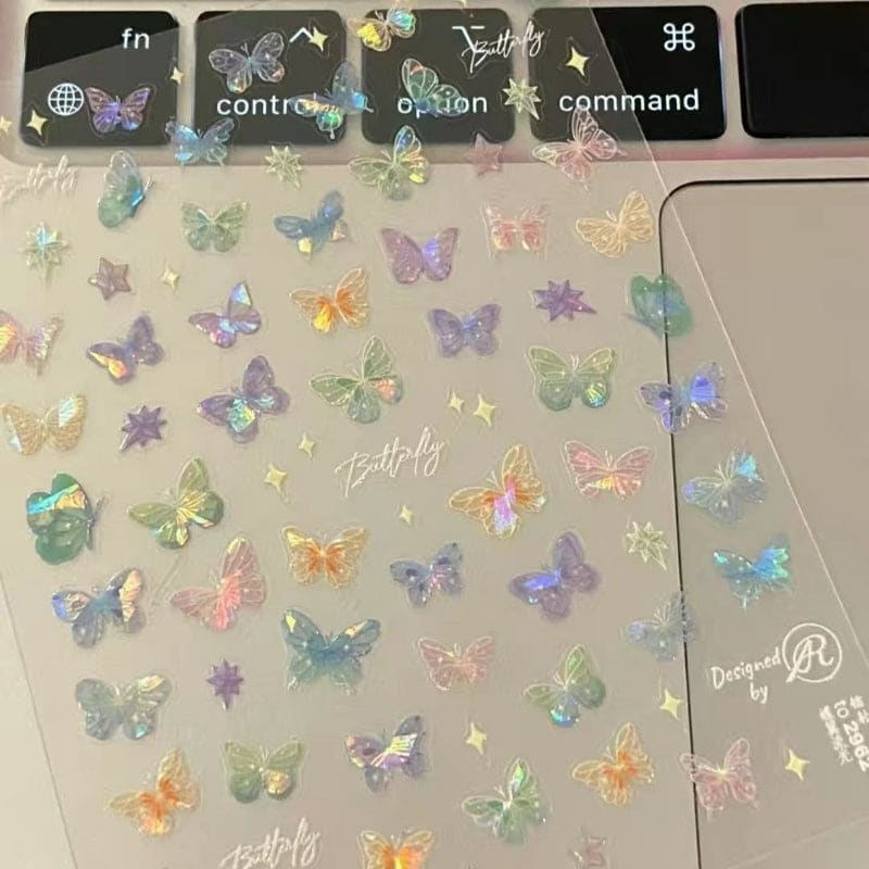 Colorful Butterfly Fairy Nail Sticker - Kimi MK Kawaii Store