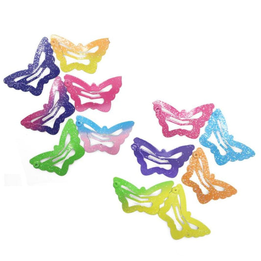 Colorful Butterfly Hair Clips - Standart, 12 pcs / Multi