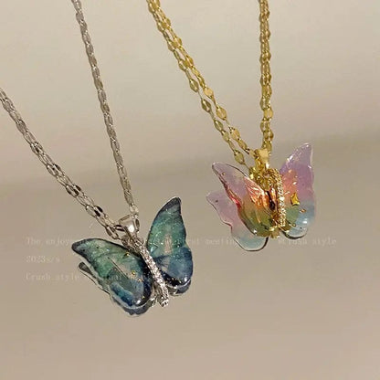 Kawaii Aesthetic Y2K Cute Fairy Colorful Butterfly Necklace MK Kawaii Store