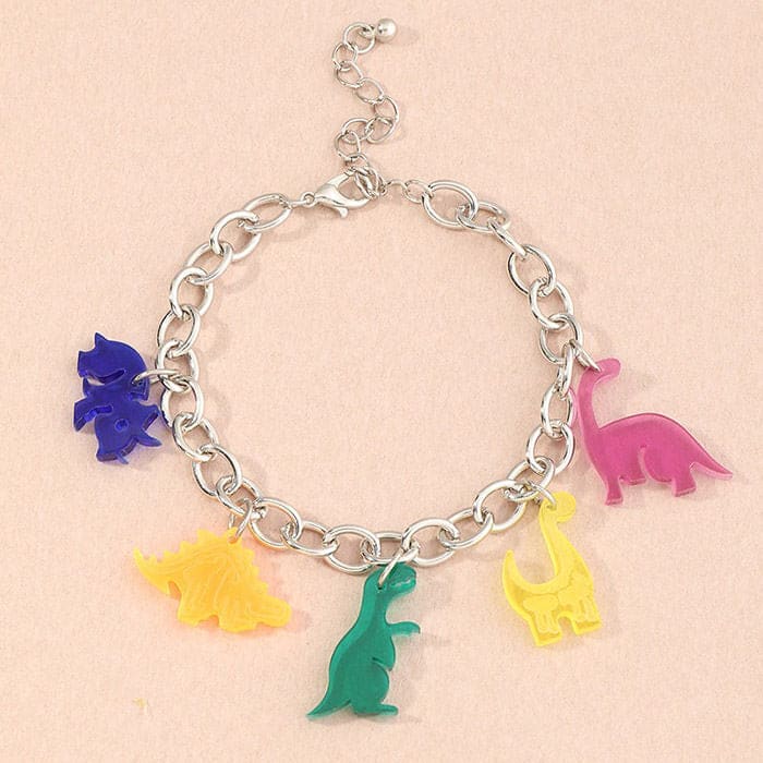 Colorful Dino Bracelet - Adjustable - earrings