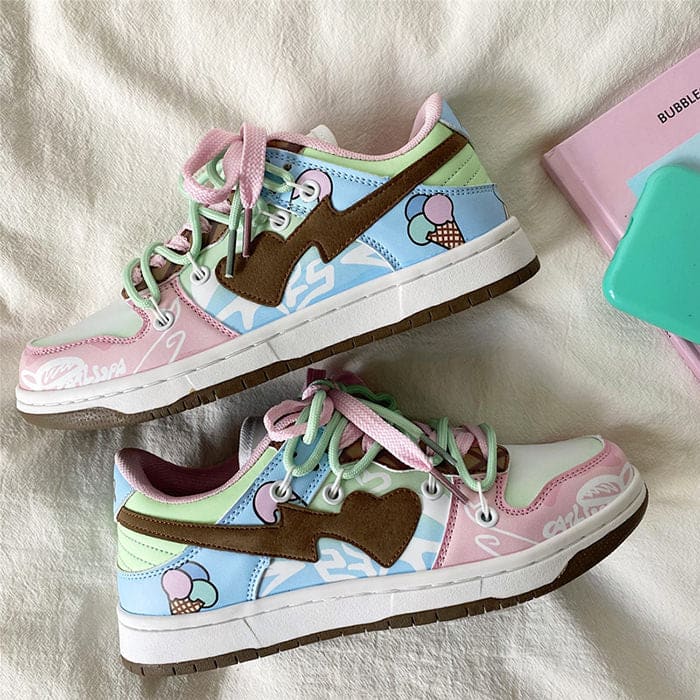 Colorful Heart Aesthetic Sneakers - Sneakers