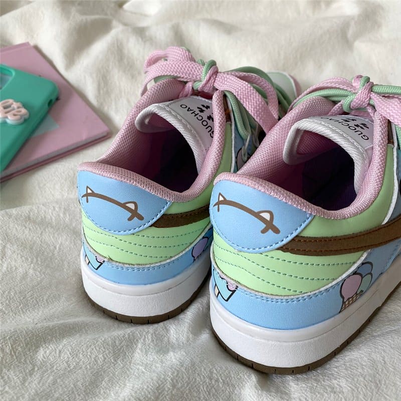 Colorful Heart Aesthetic Sneakers - Sneakers