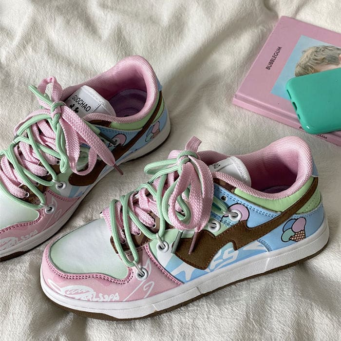 Colorful Heart Aesthetic Sneakers - Sneakers