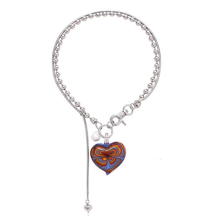 Colorful Heart Necklace - Standart - Necklace