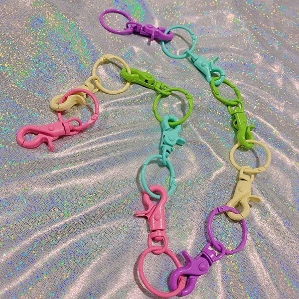 Colorful Pastel Pant Chain - Standart / Pink/lavender