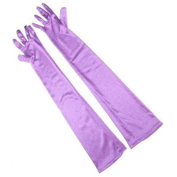 Colorful Satin Gloves - Lavender - Other