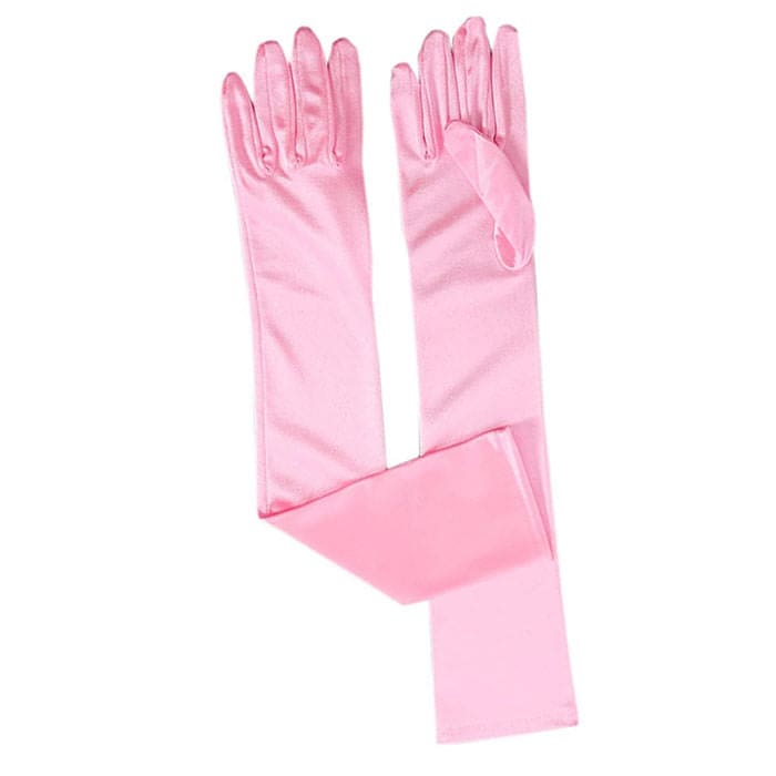 Colorful Satin Gloves - Light Pink - Other