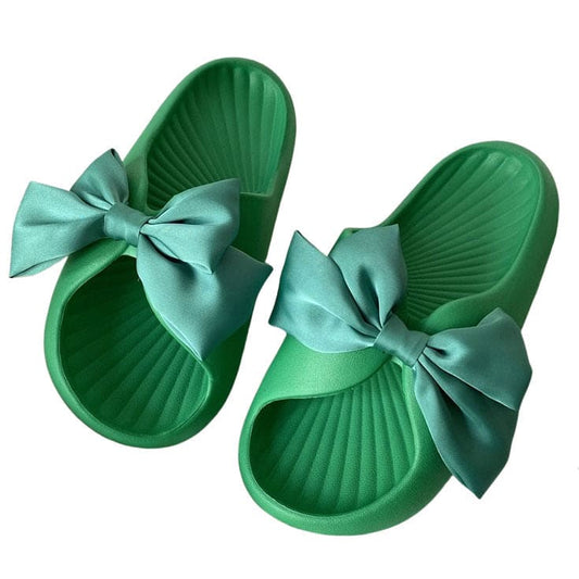 Comfort Bow Foam Slippers - EU 36 - 37 (US 6 - 6.5) / Green