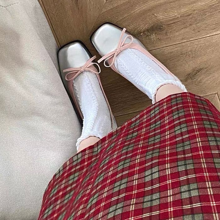 Comfort Bow Square Toe Sandals - Shoes