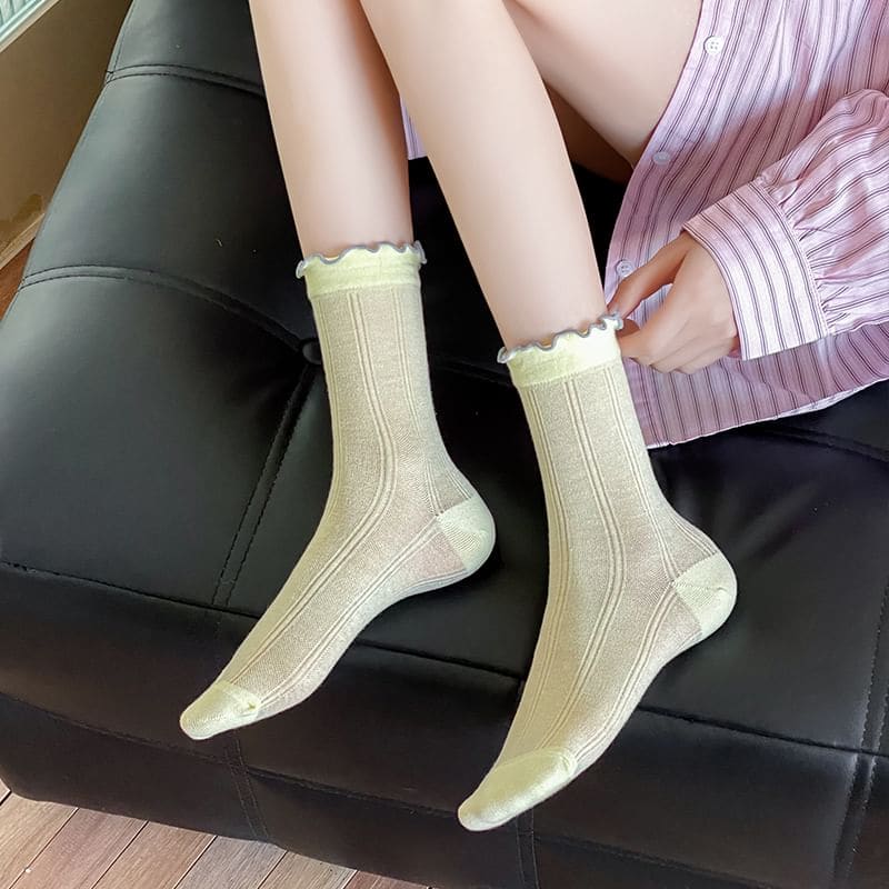 Contrast Trim Socks Set