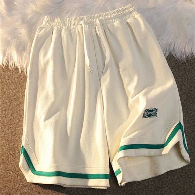 Contrast Trim Sweatshorts - Almond / S