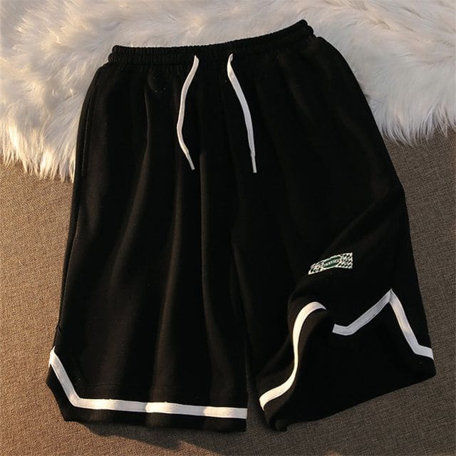 Contrast Trim Sweatshorts - Black / S