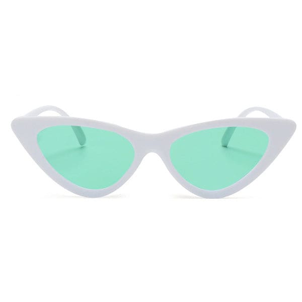 Cool Cat Eye Sunglasses - Green/white - Glasses