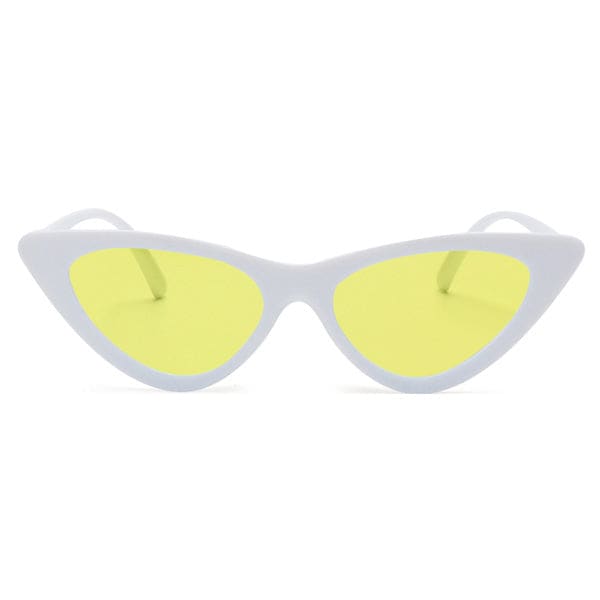 Cool Cat Eye Sunglasses - Yellow/white - Glasses