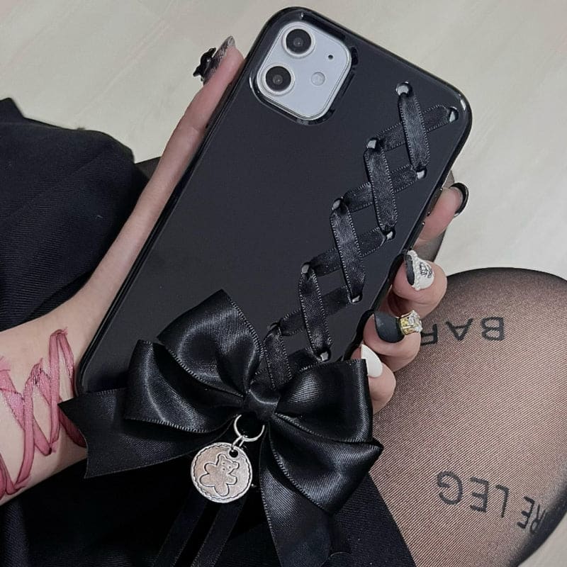 Coquete Lace Up Bow Black Phone Case ON1497 - For iphone