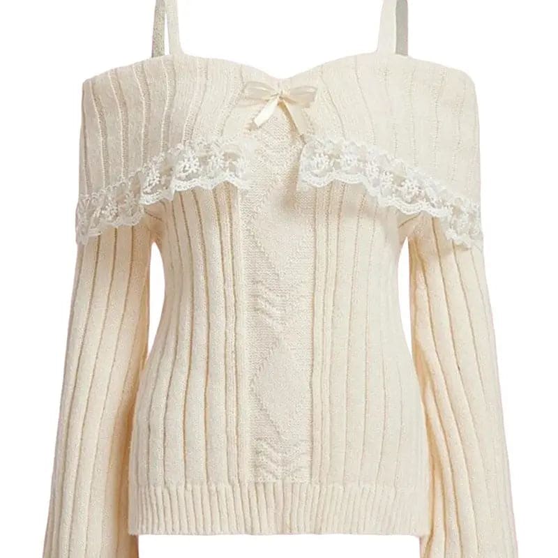 Kawaii Aesthetic Y2K Cute Fairy Coquette Knit Sweater Top MK Kawaii Store