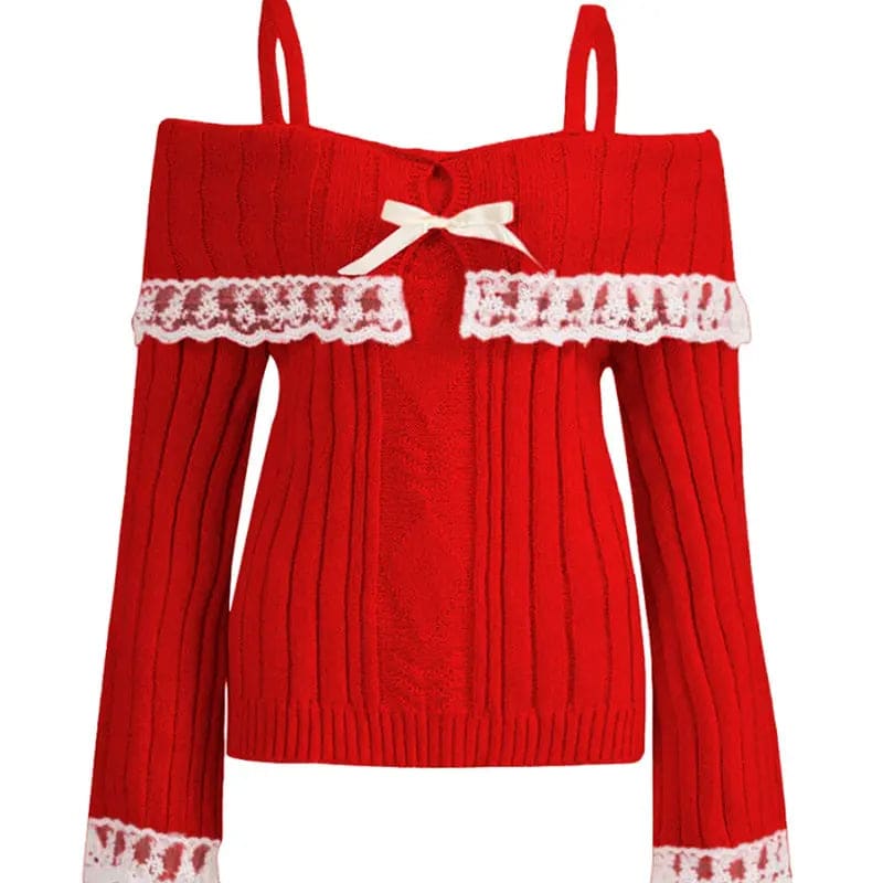 Kawaii Aesthetic Y2K Cute Fairy Coquette Knit Sweater Top MK Kawaii Store