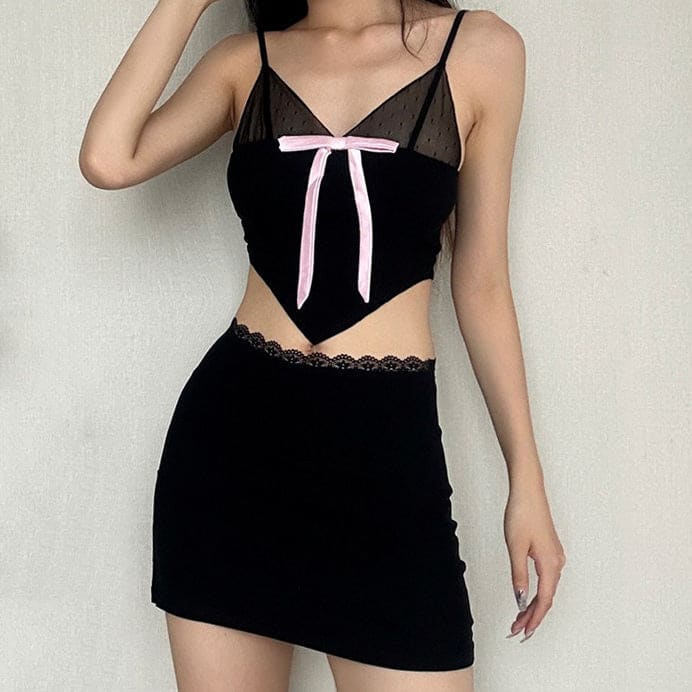 Coquette Pink Bow Tank Top - Tops
