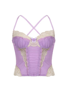 Coquette Vintage Lace Camisole - Purple / S - Camisoles &