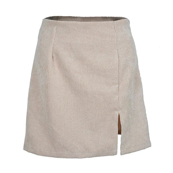 Cord Short Skirt - Skirt