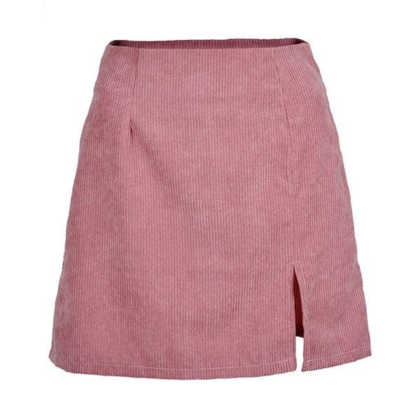 Cord Short Skirt - Skirt