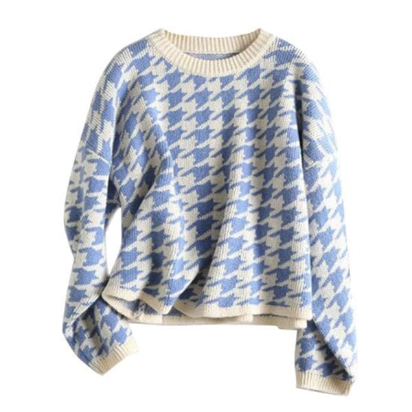 Cotton Print Sweater - Sweaters