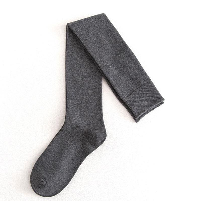 Cotton Stockings Long Over the Knee - Dark Gray / 53cm