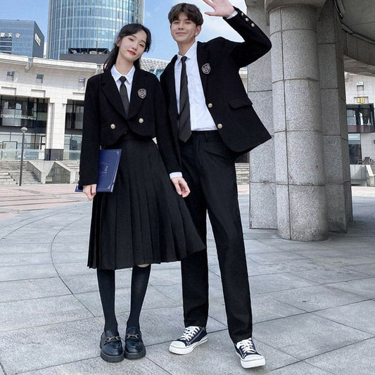 Couple JK Uniform Four Pieces Set - Black / Blazer (Women)