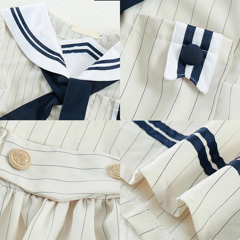 Couple JK Uniform Sailor Collar Dress T-Shirt Pants